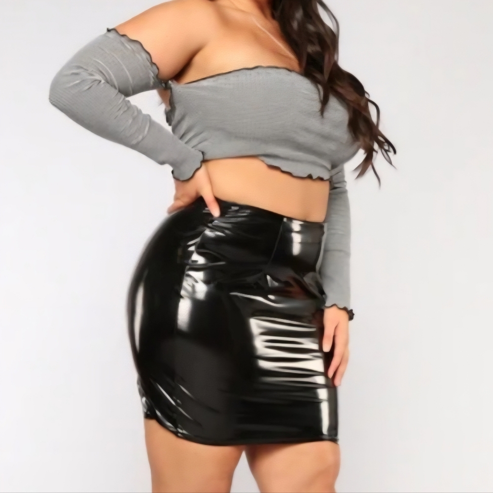 BNWT PVC Mini Skirt Fashion Nova Boot Camp